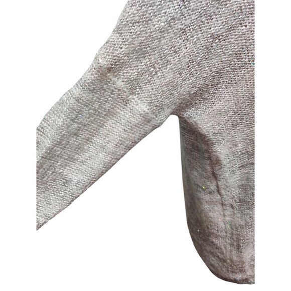 ANA XL Womens Sweater Silver Gray Knit Holographic Sequin Scoop Neck 3/4 Sleeve - Picture 12 of 16